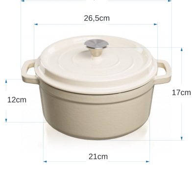 330 FEUWHITE Grandfeu White Cast Iron Pot, 3.5l.
