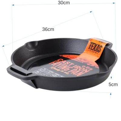 Cast iron frying pan with short handles, 30 cm.