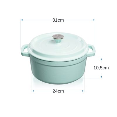 Grandfeu Light Blue Cast Iron Pot, 3.5l.