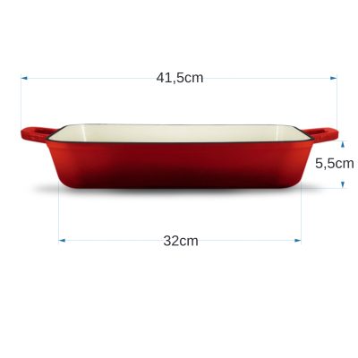 Grandfeu Red Roasting Tray, 33 cm