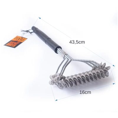 Texas Club 3-Head Spiral Grill Brush, 43 cm
