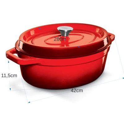 OVALRED Grand Feu Red 5.6 l. With Lid