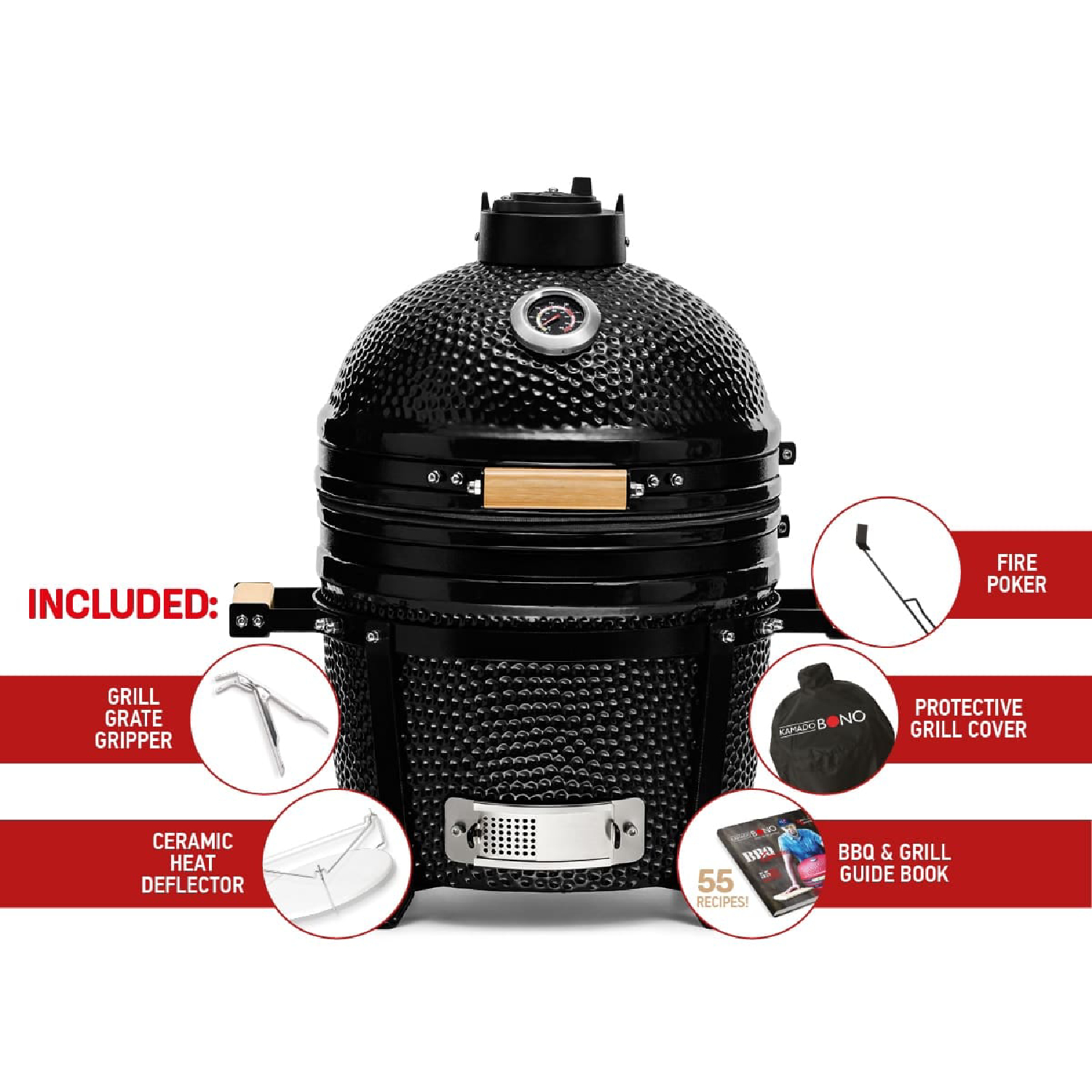 Kamado Bono Minimo Ceramic Grill 15%E2%80%B3Kamado Bono Minimo Ceramic Grill 15%E2%80%B3 Black 10 Kamado Bono Minimo Ceramic Grill 15″
