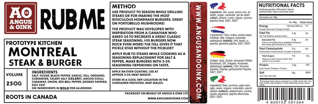 Angus & Oink Montreal Steak Burger Seasoning, 250g. - Image 2