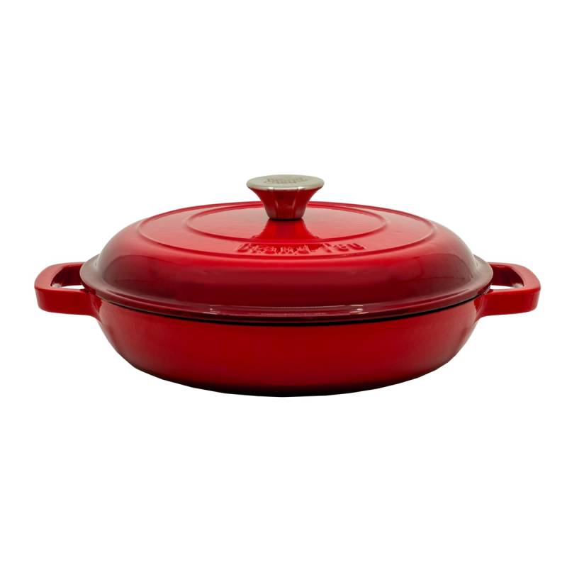 Grandfeu Red Deep Frying Pan With Lid, 2.6l.