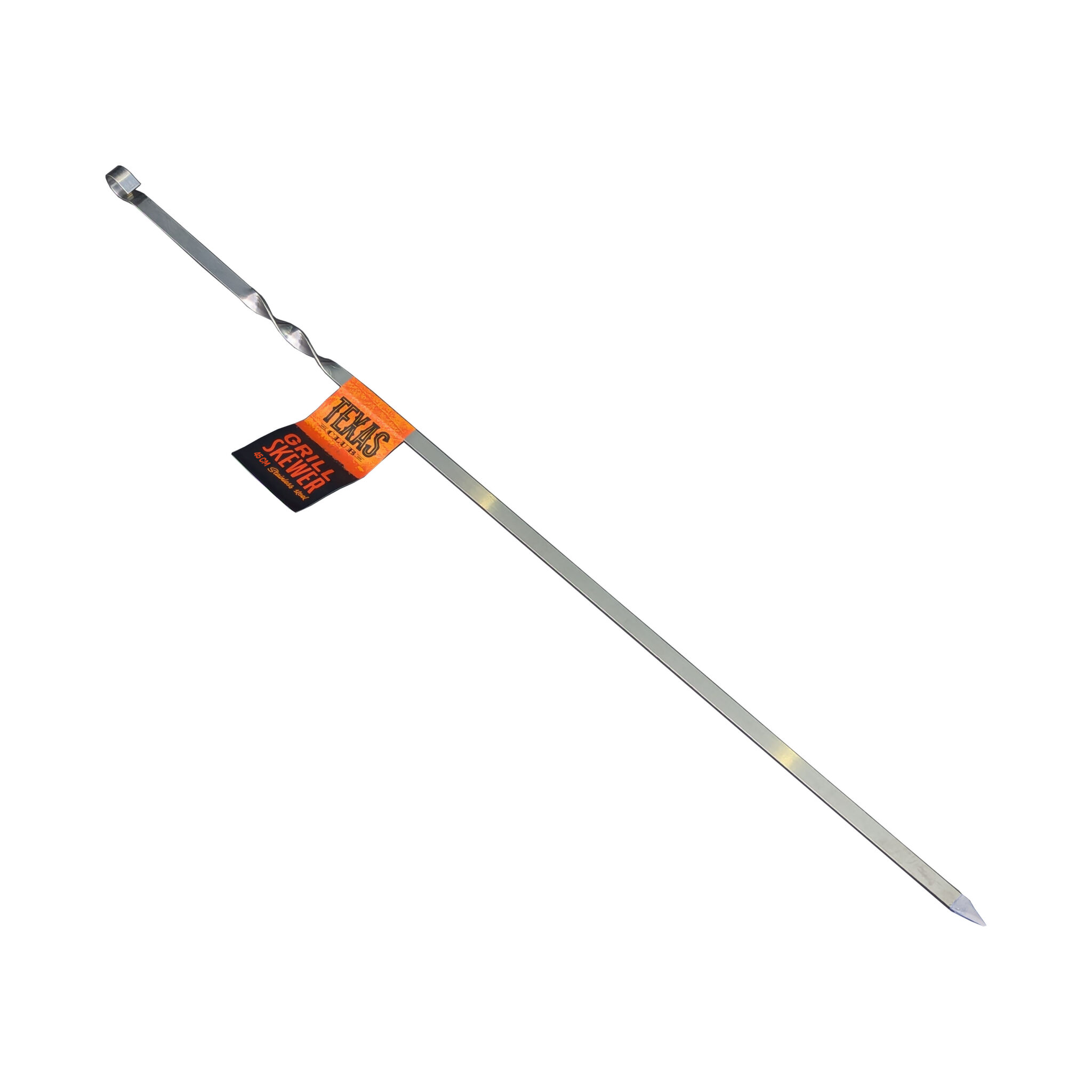 Texas Club flat BBQ skewer 45cm stainless steel with loop handle