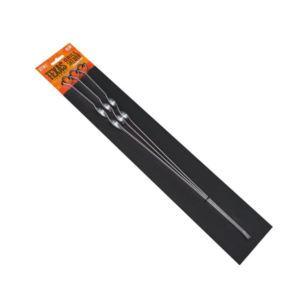 Texas Club Skewer Set 45 600x600 1 Texas Club stainless steel BBQ skewers 45cm with flat blade and loop handles 3-pack