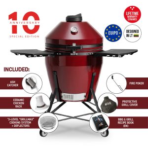 Kamado Bono EVO Grande Royal Red 25 inch ceramic grill