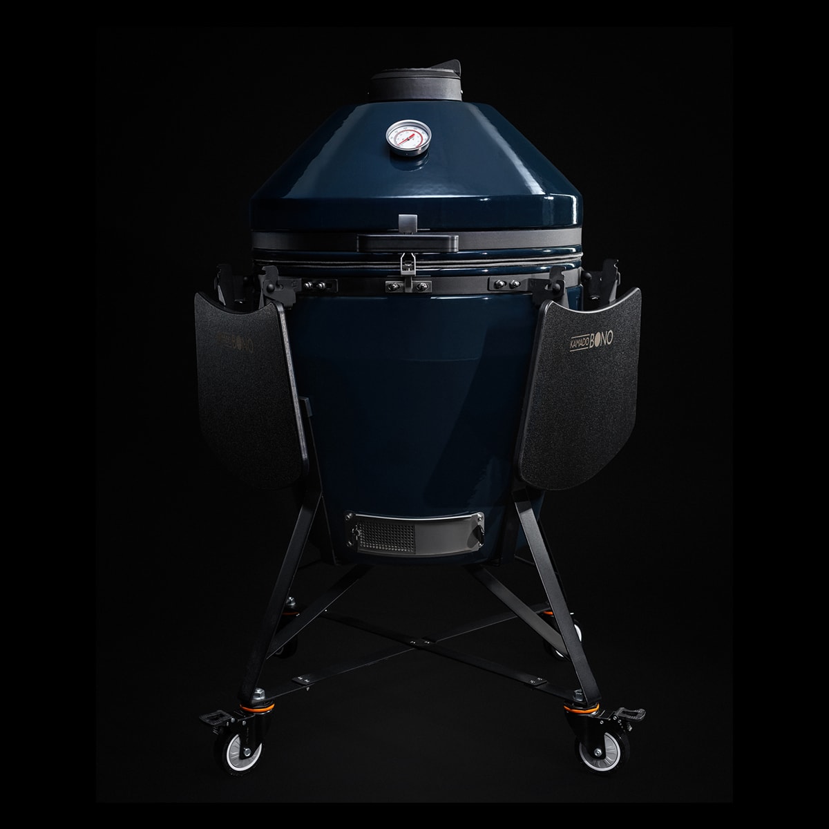 Evo Grande Navy 6 Kamado Bono EVO Grande ceramic grill with wheeled stand