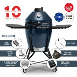 Kamado Bono EVO Media Navy Blue 22" Ceramic Grill
