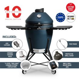 Kamado Bono EVO Media Navy Blue Matte 22" Ceramic Grill