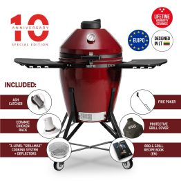 Kamado Bono EVO Media Royal Red 22" Ceramic Grill