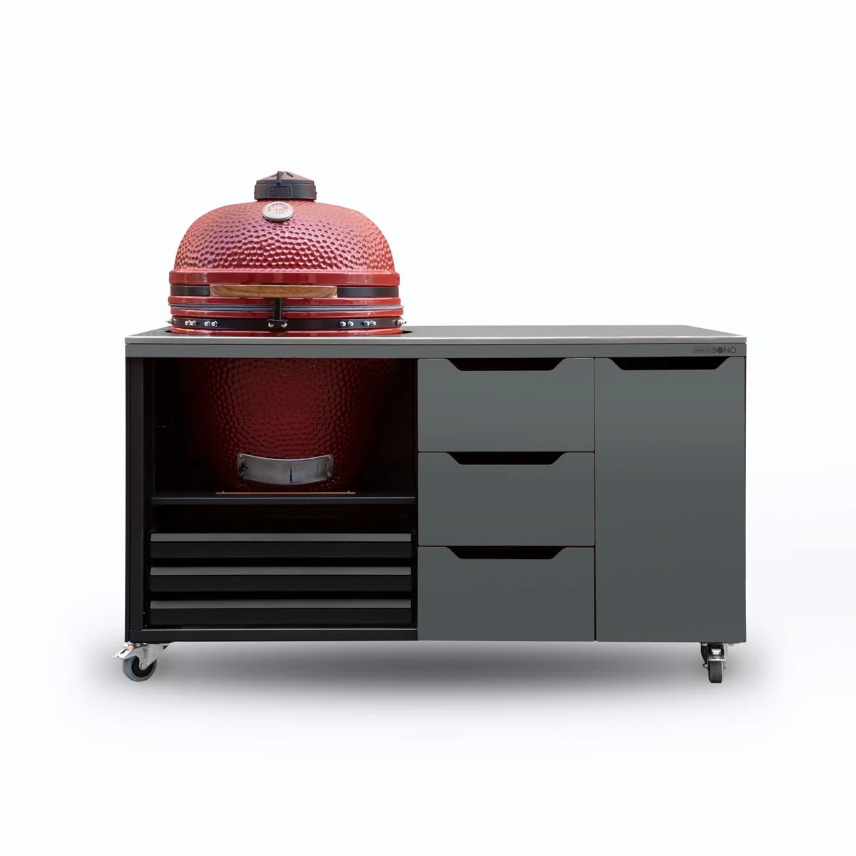 Carbon 1 kamado table grill table outdoor kitchen kamado workstation bbq cabinet grill station outdoor cooking kamado accessory bbq storage ceramic grill table outdoor kitchen unit carbon grey