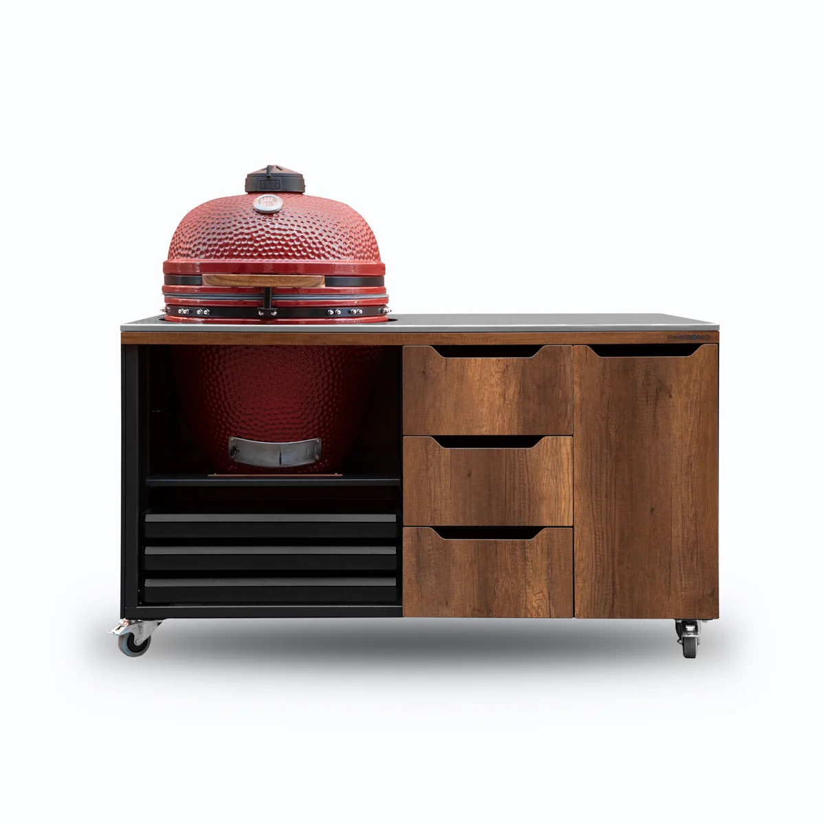 Oak 1 Kamado Grill Table Barrique Oak Outdoor Kitchen Station