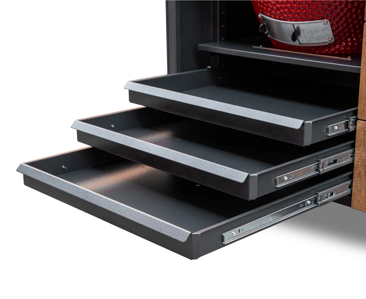Oak 4 Kamado Grill Table Barrique Oak Outdoor Kitchen Station