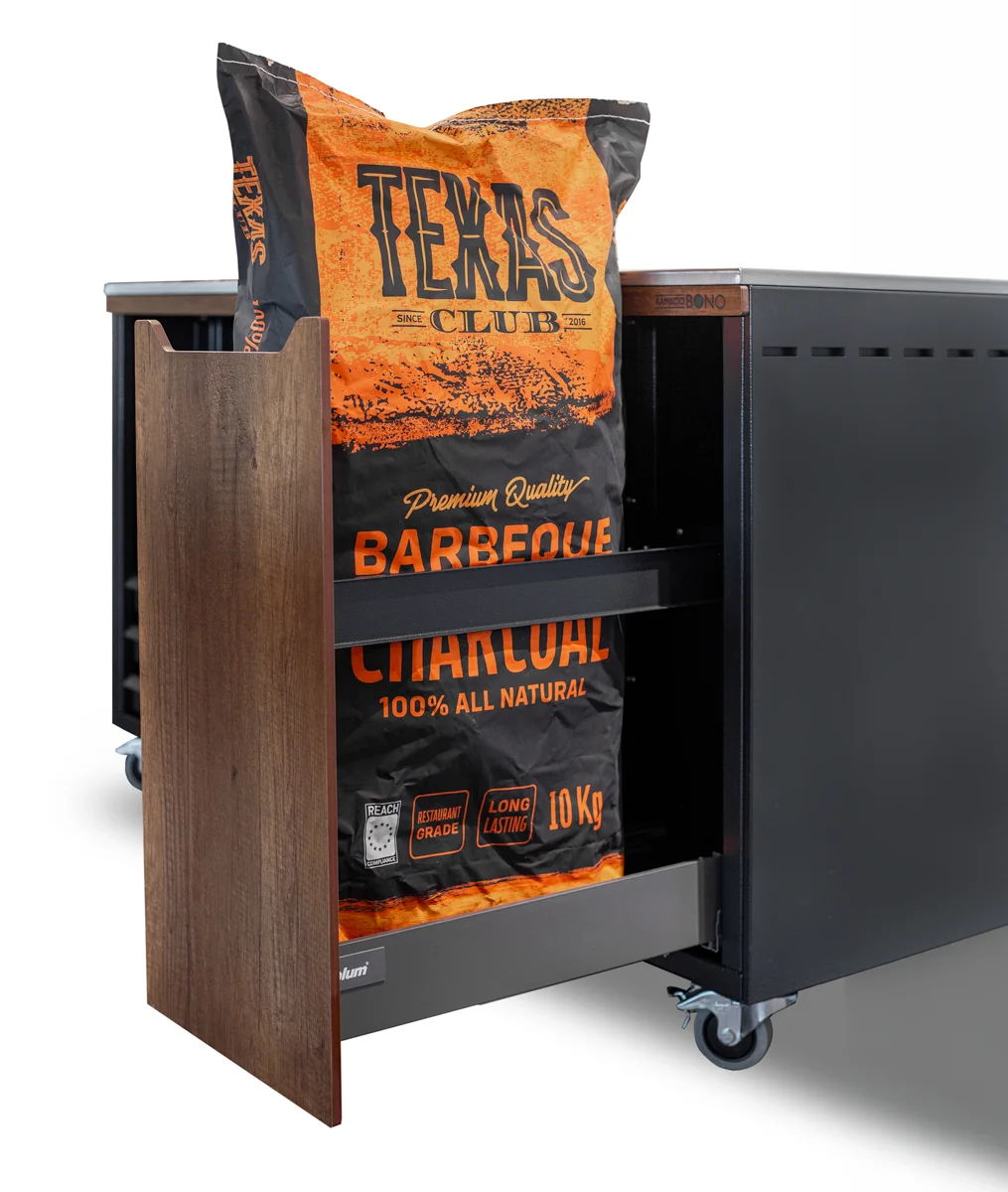 Oak 5 Kamado Grill Table Barrique Oak Outdoor Kitchen Station
