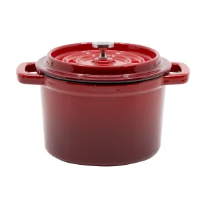 Grand Feu Enamelled Cast Iron Mini Casserole Pot Red 0.65L