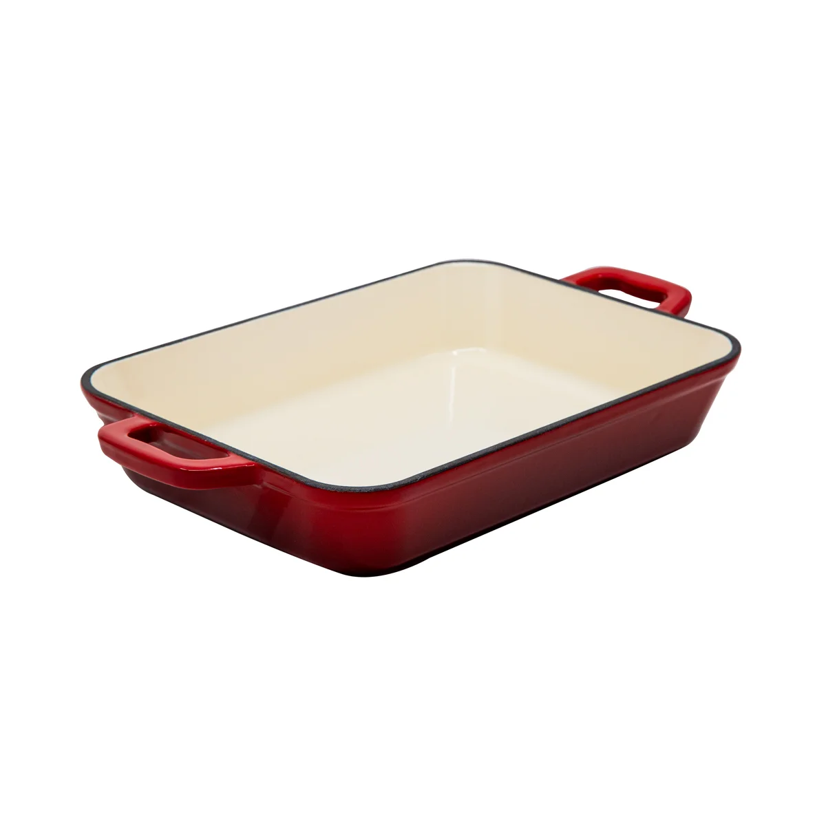 red 1 Grand Feu Red Enamelled Cast Iron Baking Dish 2L