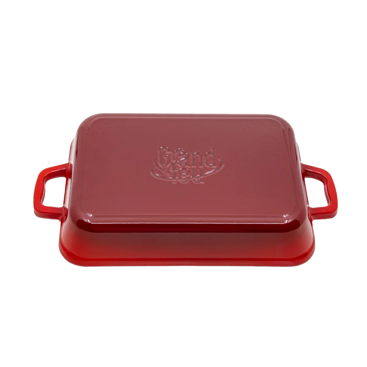 red 3 Grand Feu Red Enamelled Cast Iron Baking Dish 2L