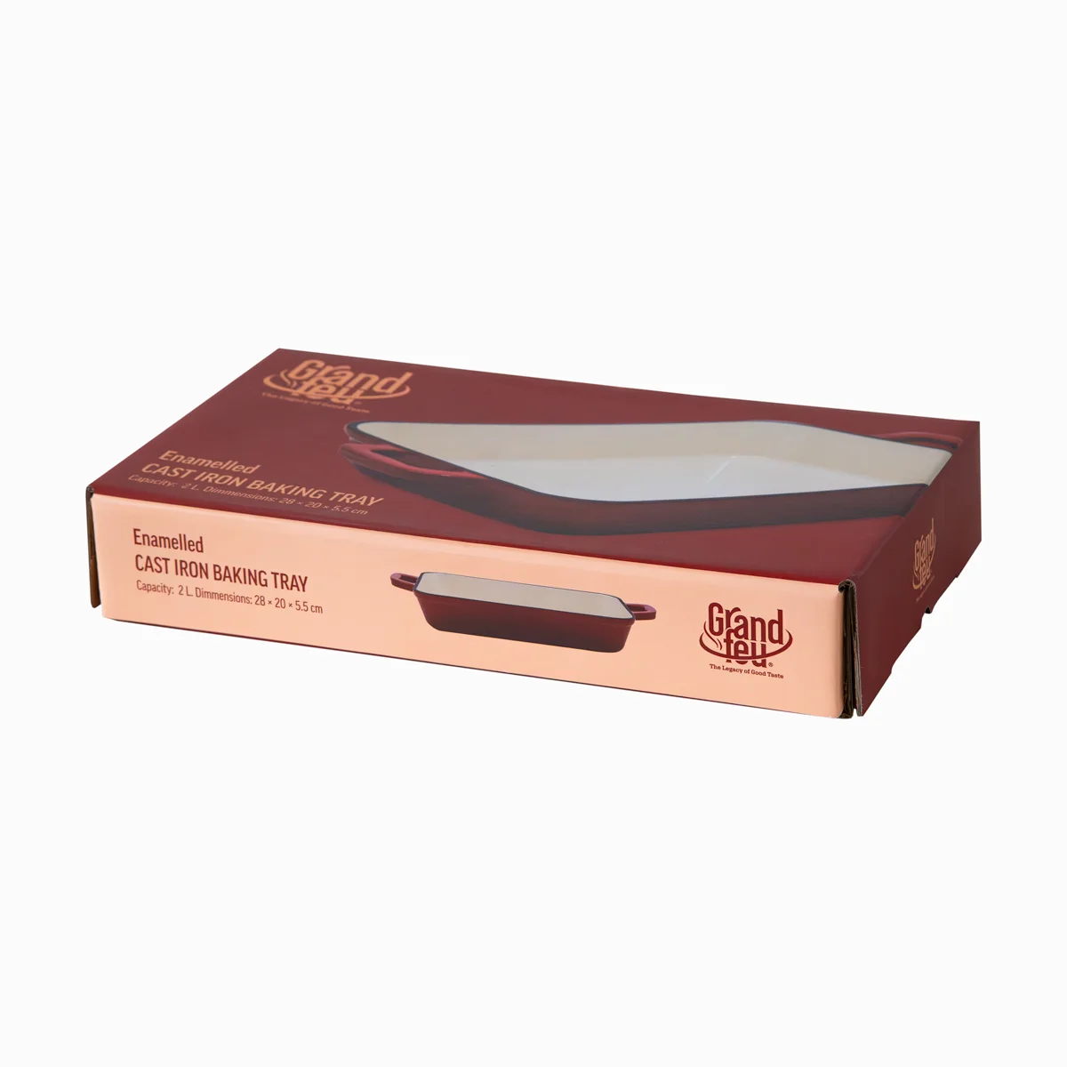 red 4 Grand Feu Red Enamelled Cast Iron Baking Dish 2L