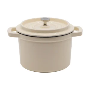 Grand Feu Enamelled Cast Iron Mini Casserole Pot White 0.65L