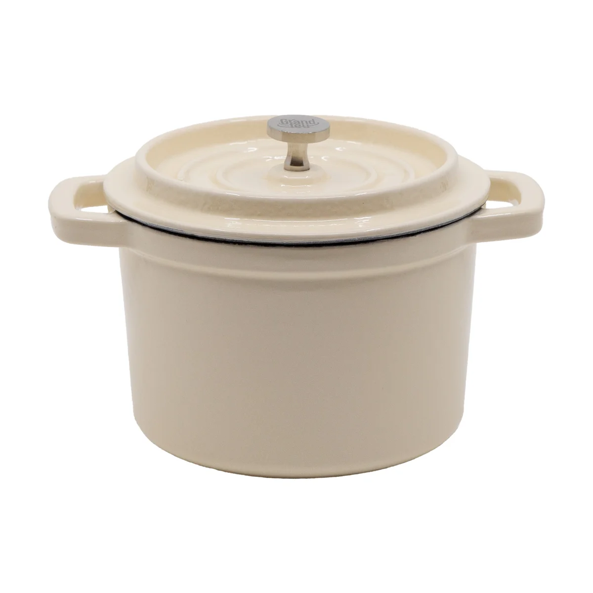 Grand Feu Enamelled Cast Iron Mini Casserole Pot White 0.65L