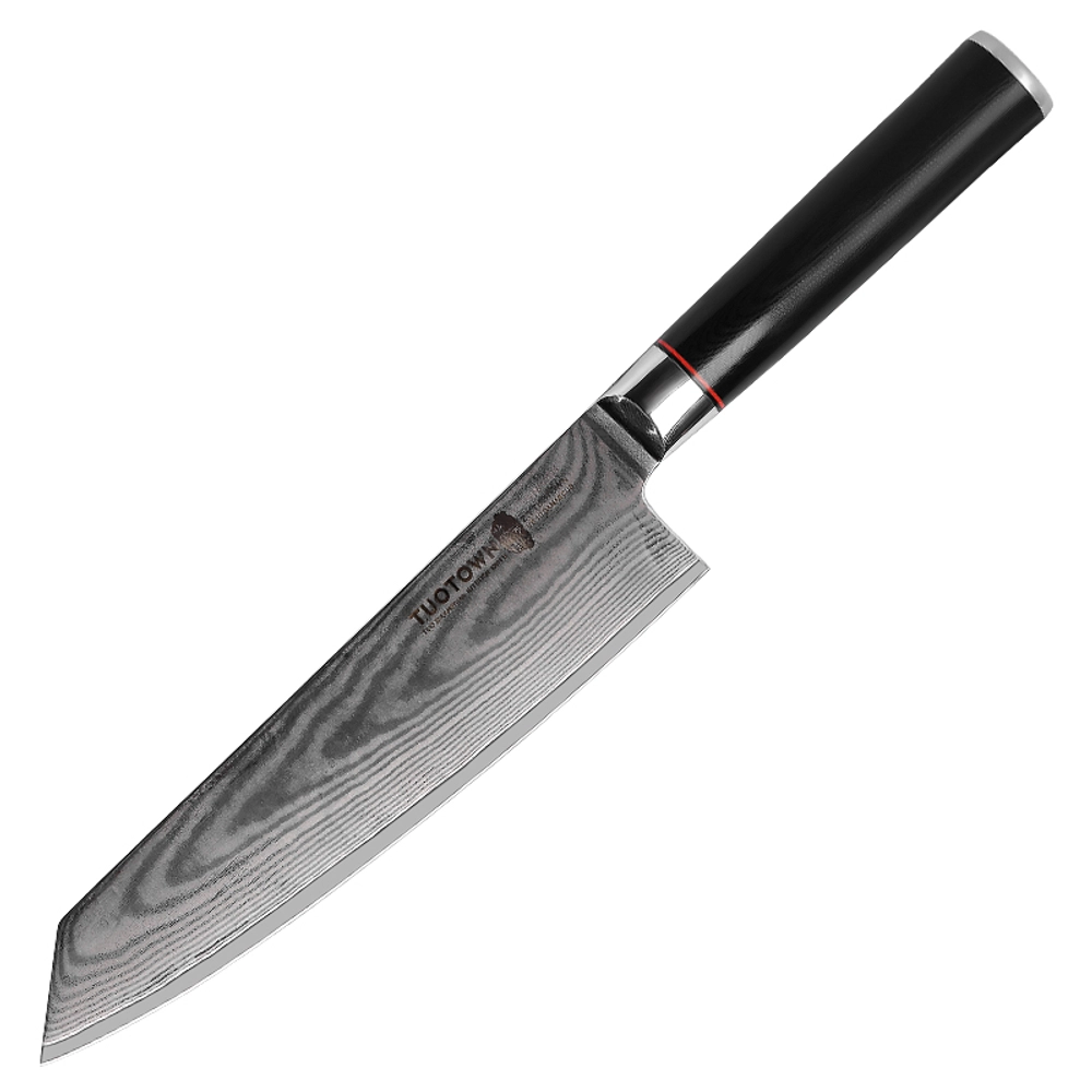 A2 Damascus kiritsuke knife 20 cm with layered steel pattern — view 2