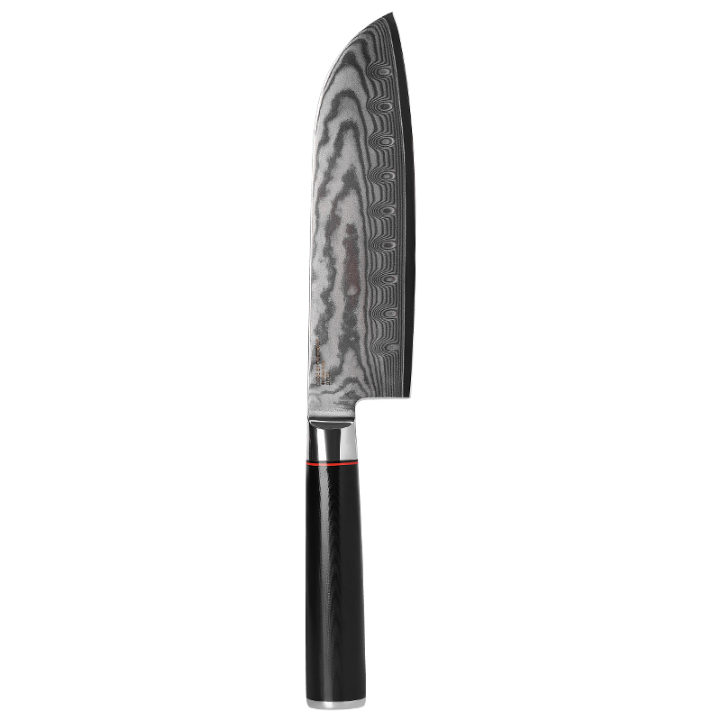 c3. CCO7wI3 Damascus santoku knife 18 cm with layered steel pattern — view 4