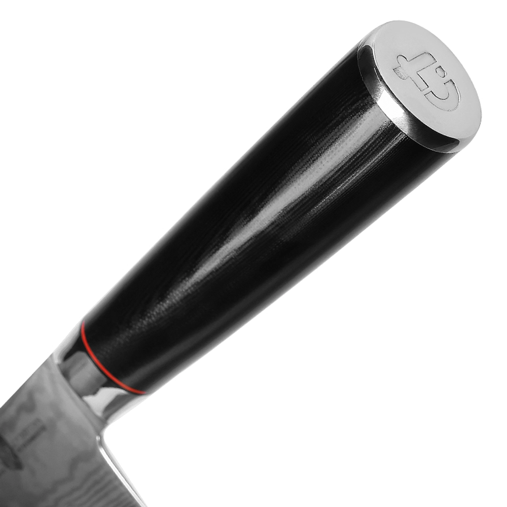 c5. HIpZiSF Damascus santoku knife 18 cm with layered steel pattern — view 6